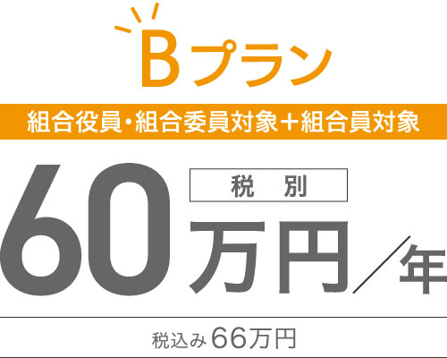 Bプラン　組合役員・組合委員＋組合員　33万円税込み／年